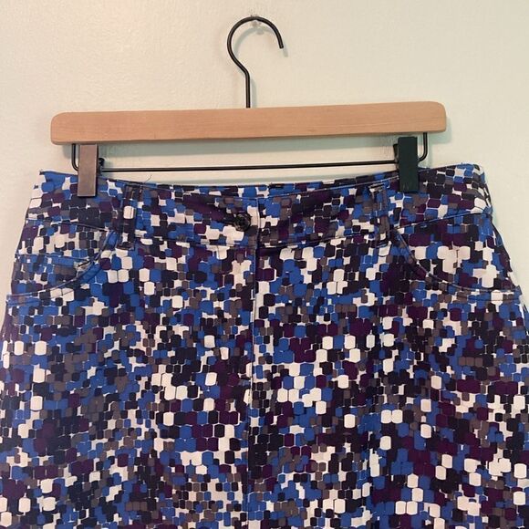 Slazenger Blue & Black Geometric Print Mini Golf Skirt with Shorts Size 6 - Picture 2 of 6